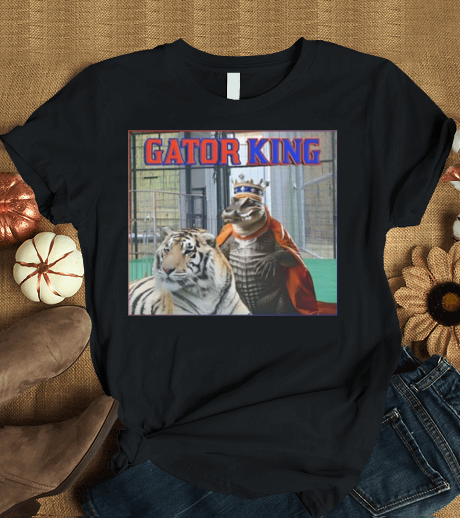 Gator King Crowned Alligator with Tiger T-Shirt