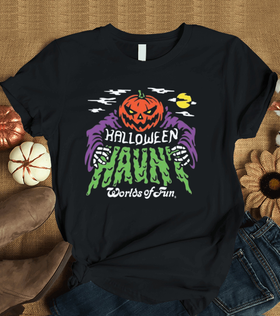 Halloween Haunt Pumpkin Worlds Of Fun T-Shirt