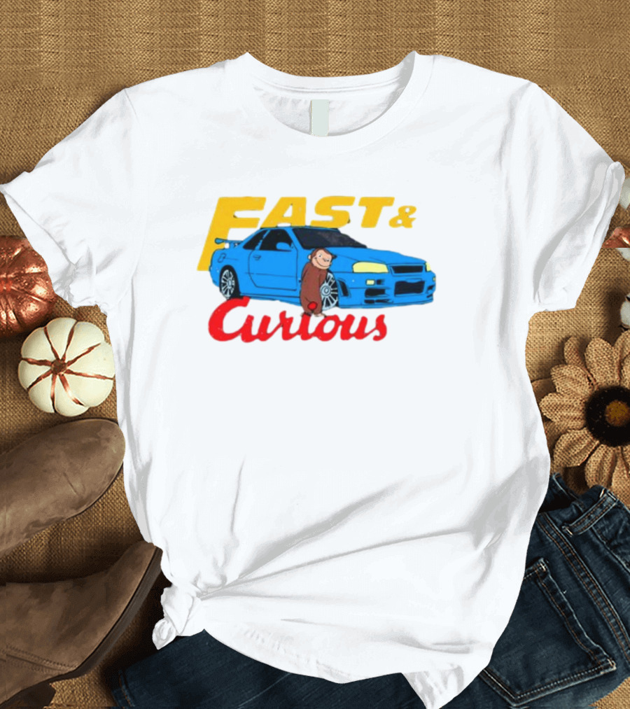 Fast And Curious Car Adventure with Curious Monkey T-Shirt