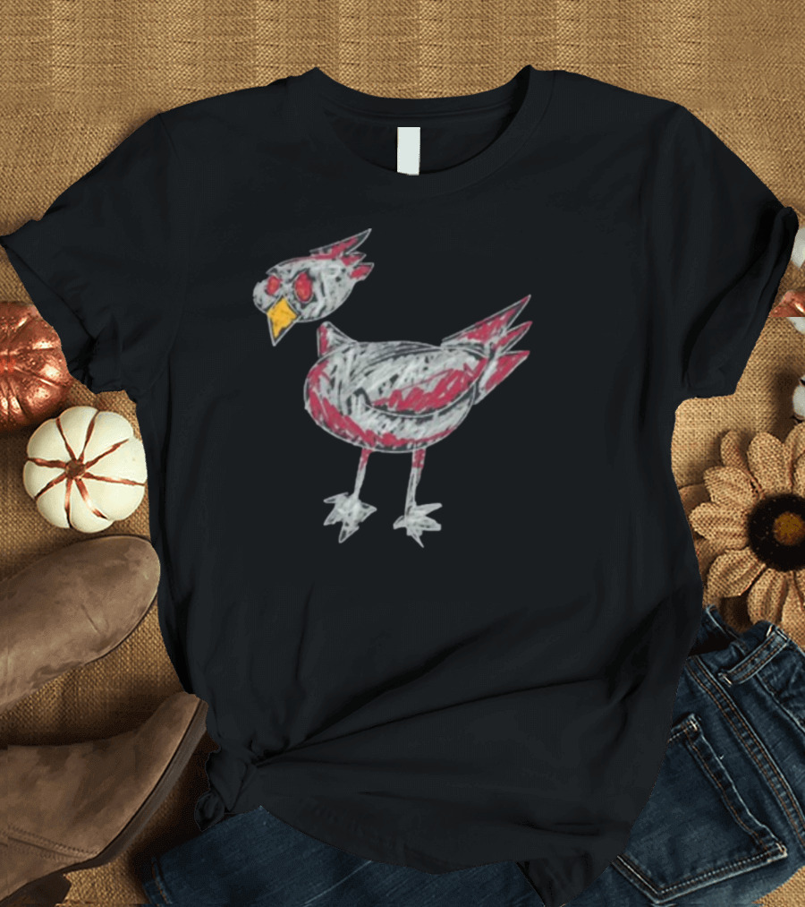 Drew A Picasso Childlike Cardinal Sketch T-Shirt