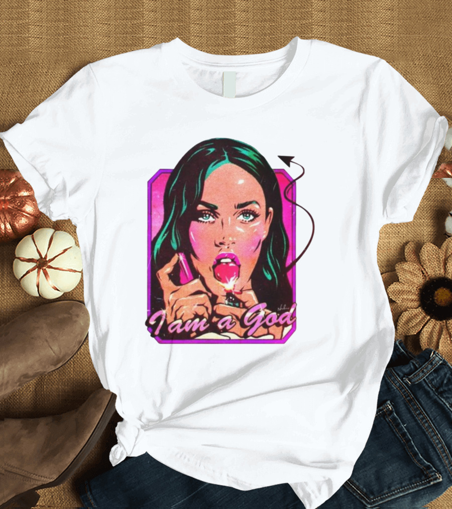 Megan Fox I Am a God Comic Style Pop T-Shirt