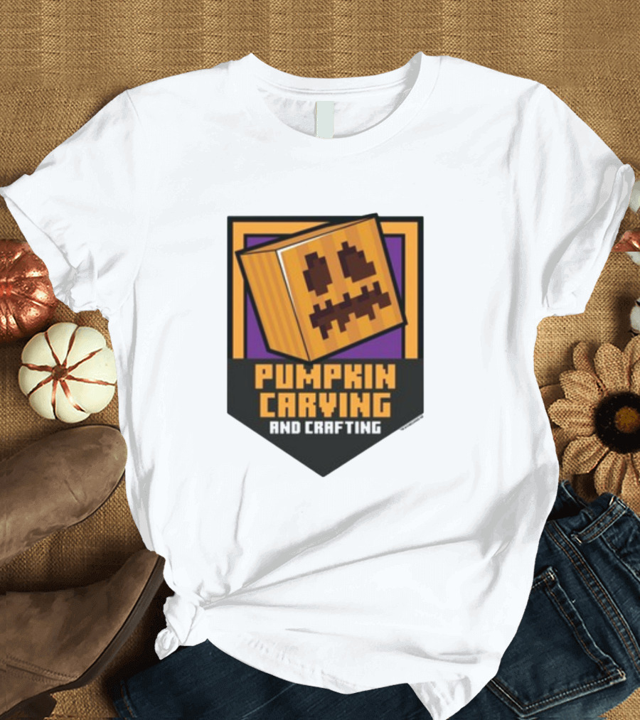 Pumpkin Carving And Crafting Pixel T-Shirt