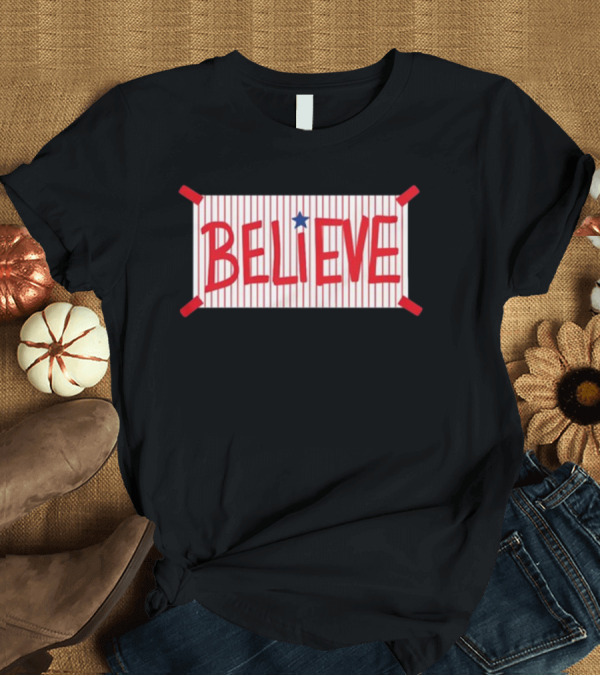 T-Shirt: Philadelphia Believe Star Red Stripes T-Shirt Philadelphia Believe Star Red Stripes T-Shirt
