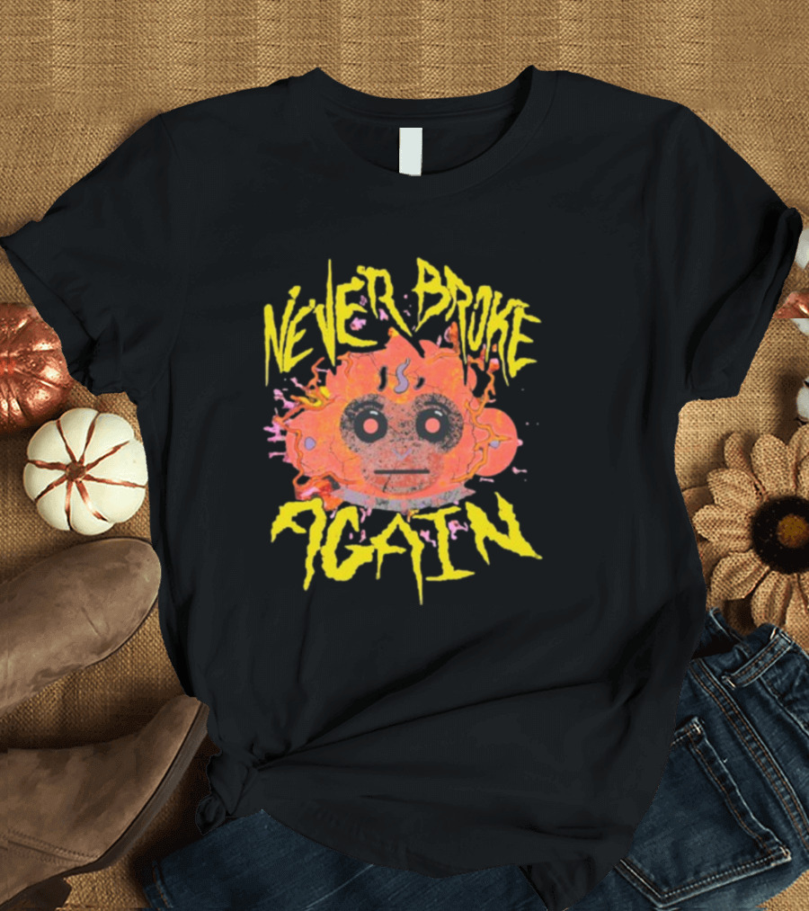 Never Broke Again Static Monkey Face with Graffiti T-Shirt