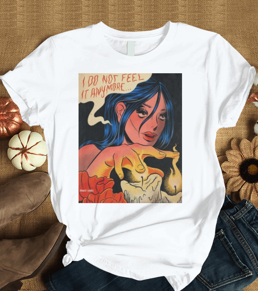Tragicgirlsco I Do Not Feel It Anymore Blue-Haired Woman with Candles and Roses T-Shirt