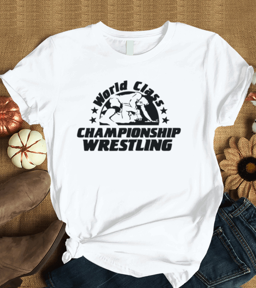 World Class Championship Wrestling Stars Iconic Grappling Scene T-Shirt