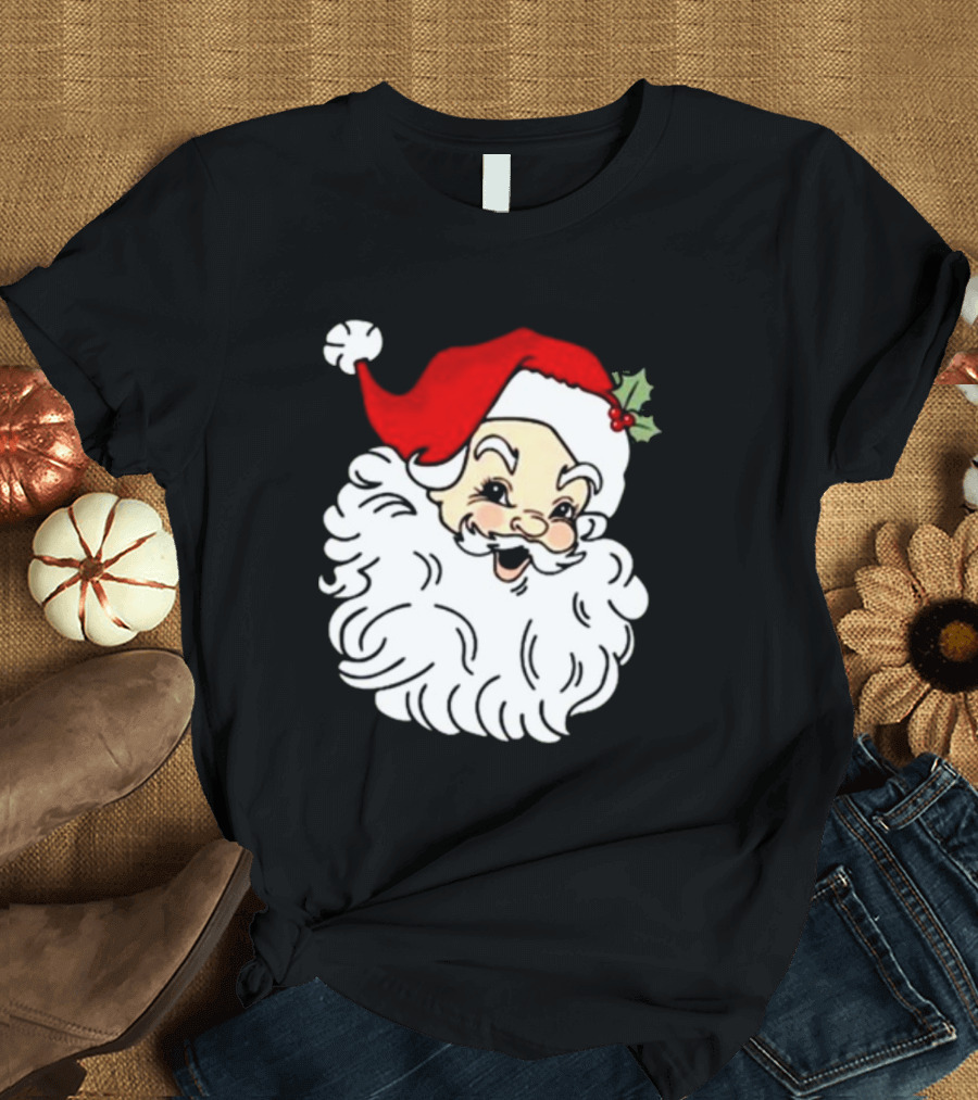 Retro Santa Christmas Holly Jolly Icon 3 4 T-Shirt