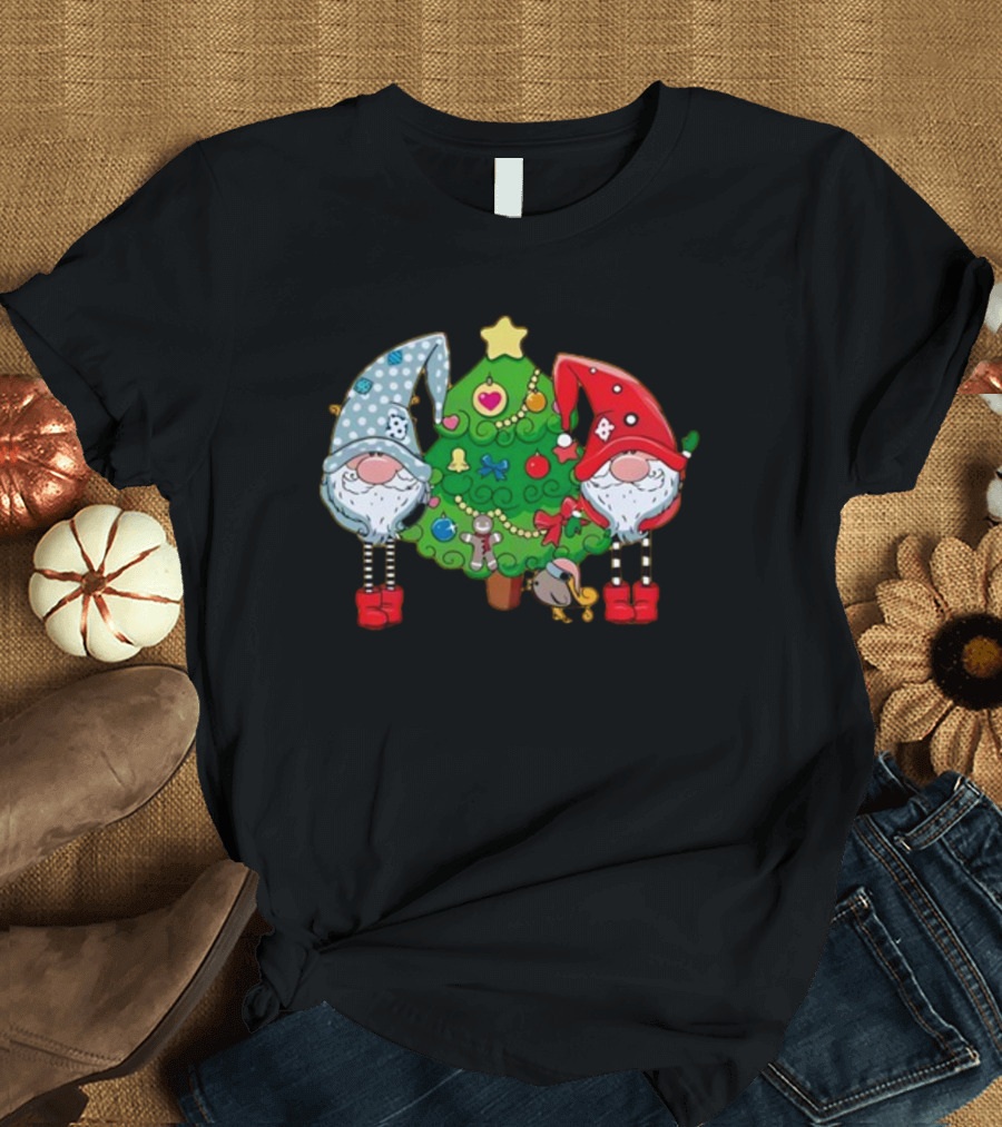Christmas Gnomes With Festive Tree Ornaments T-Shirt