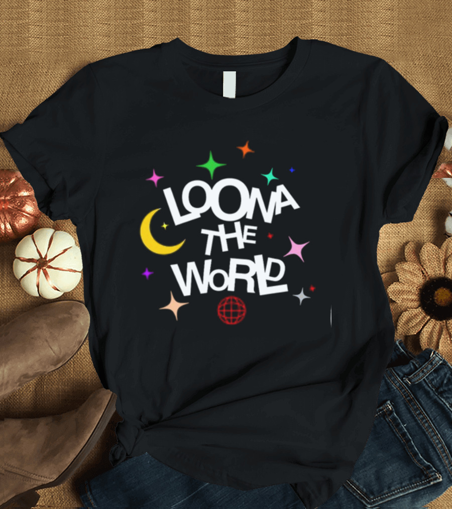 LOONA The World Stars Moon Globe T-Shirt