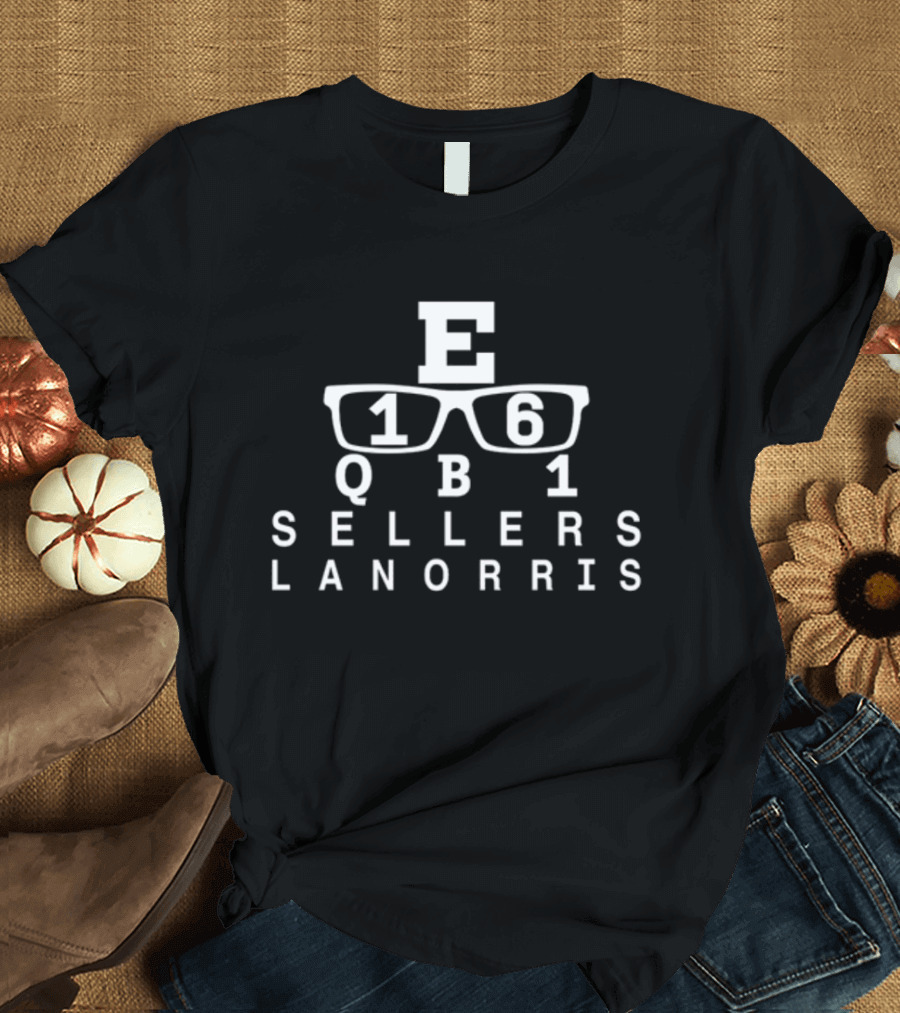 Palmetto Autographs E16 QB1 Lanorris Sellers Eye Chart Glasses T-Shirt