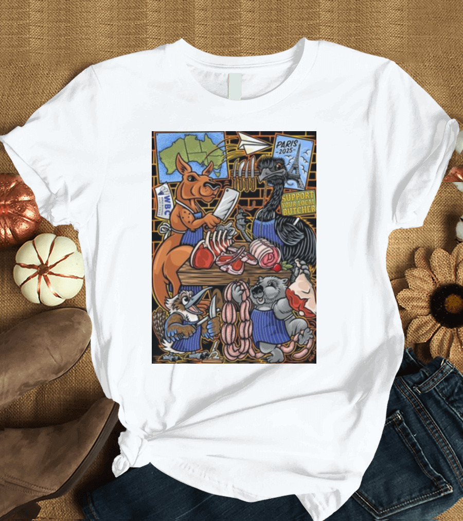 Sigh13 Paris 2025 Support Your Local Butcher WBC Wildlife Butcher Crew T-Shirt