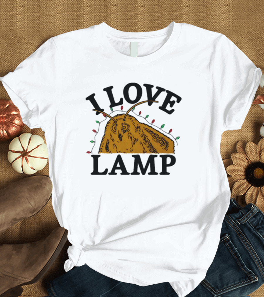 Shitheadsteve I Love Lamp Moth Meme with Christmas Lights T-Shirt