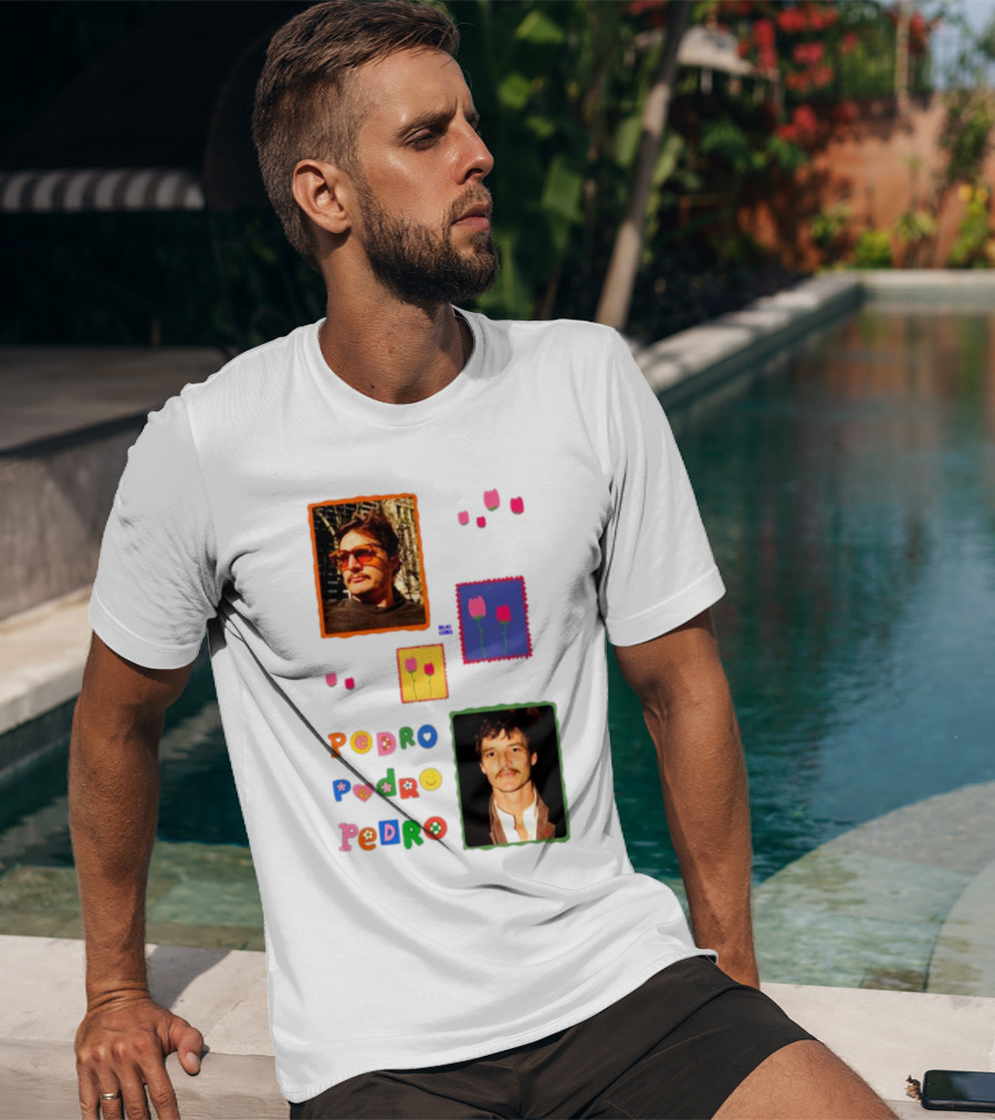 Buggirl200 Pedro Pedro Pedro Colorful Portrait And Tulips T-Shirt