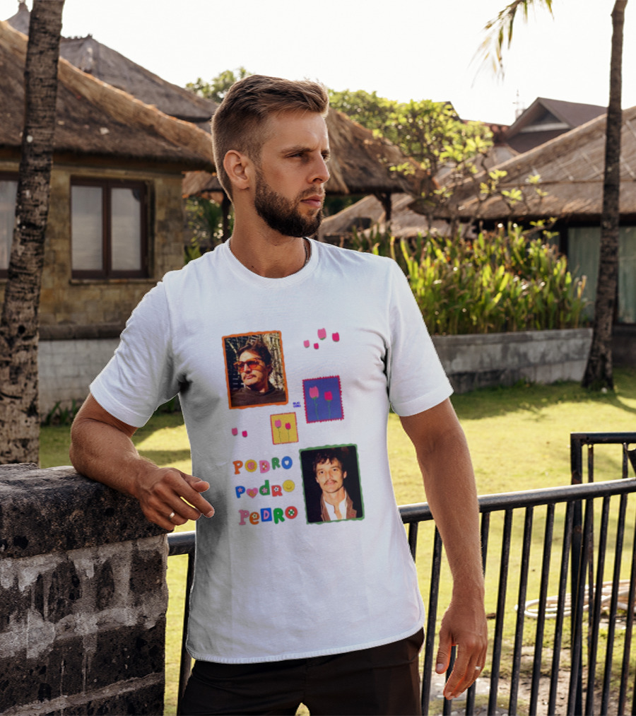 Buggirl200 Pedro Pedro Pedro Colorful Portrait And Tulips T-Shirt