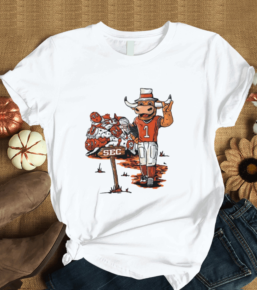Longhorn Mascot SEC Conference Champs Drawing T-Shirt