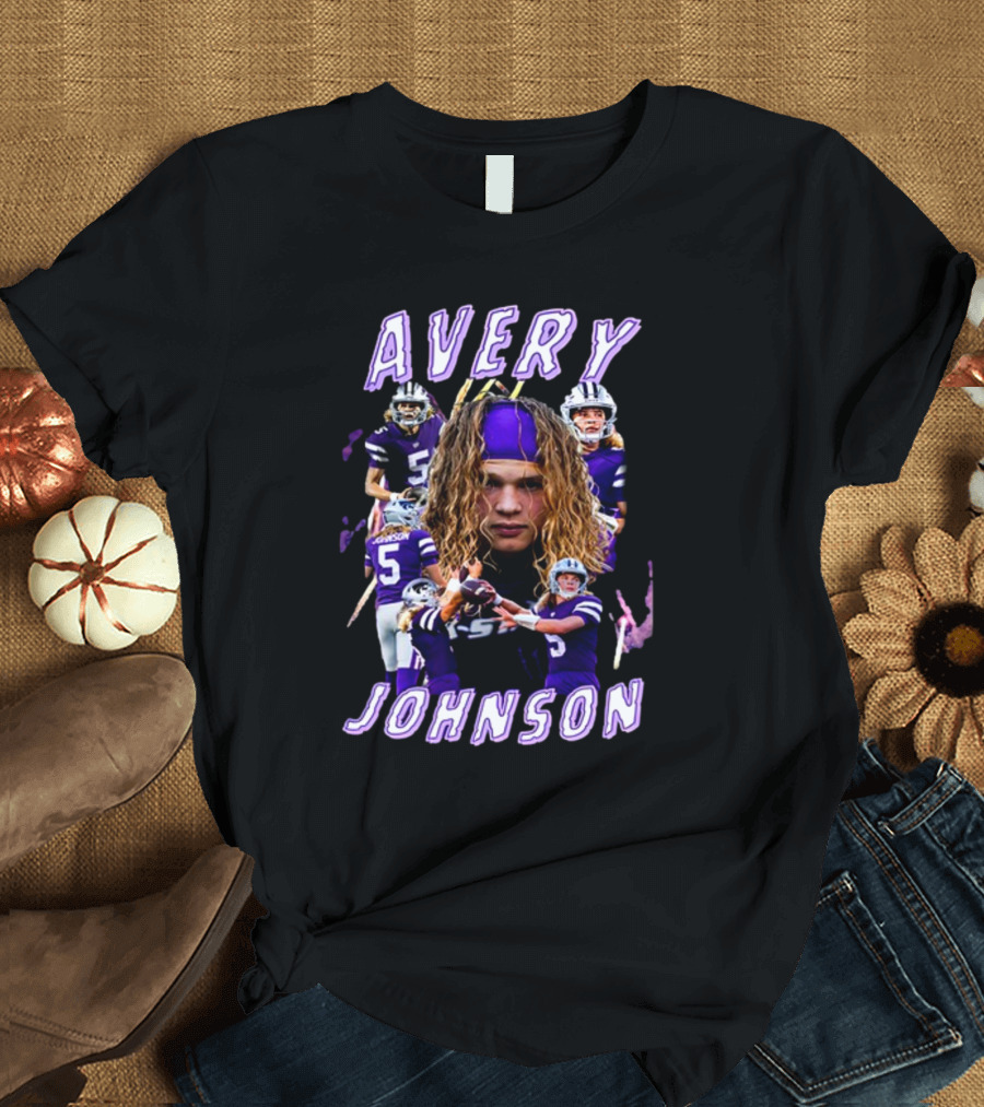 Avery Johnson Football Player Purple Jersey Action Images T-Shirt