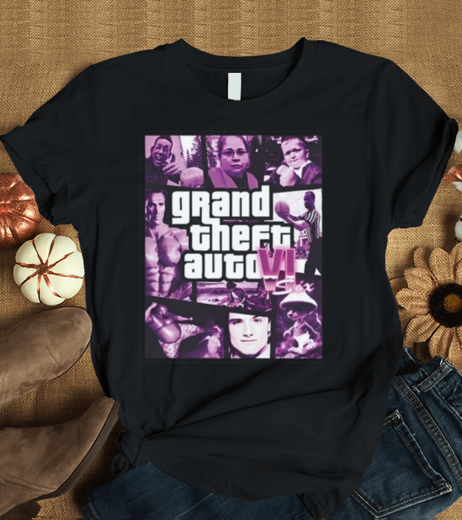 Galleryno8 Grand Theft Auto VI Six Gta 6 T-Shirt