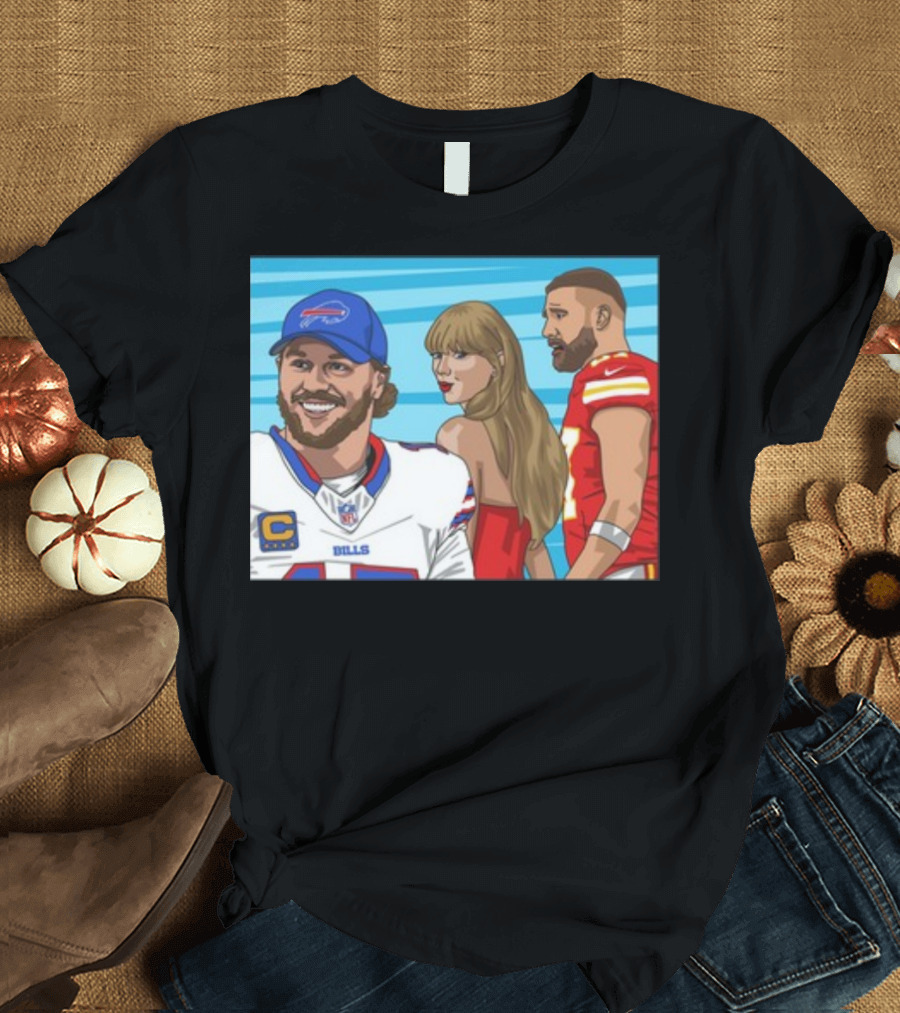 Carlcordesart Distracted Girlfriend Buffalo Bills Kansas City Chiefs T-Shirt