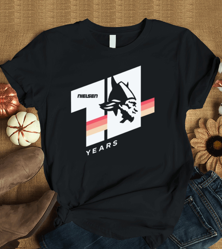 Nielsen Racing Viking Logo 71 Years Retro Stripes T-Shirt