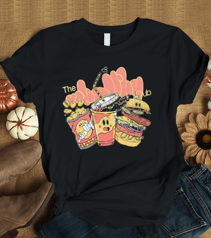 The Unhealthy Club Fast Food Cartoon Characters T-Shirt