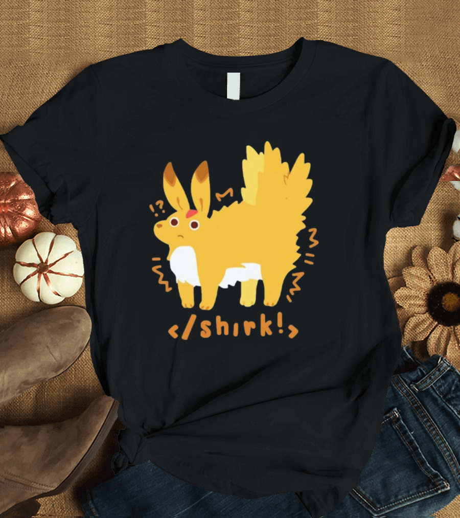 Fenrishion Pokemon Shirk Fluffy Jolteon Parody Quirky T-Shirt