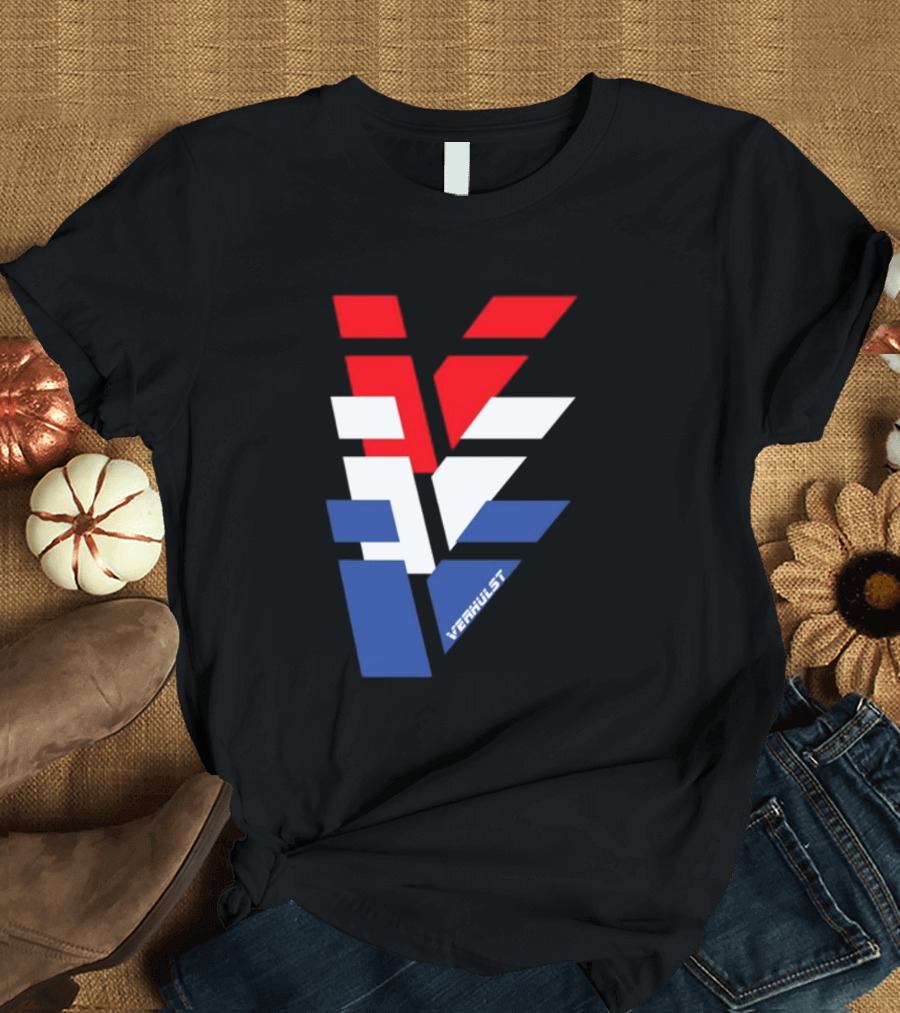 Verhulst Tri-Color Red White Blue V T-Shirt