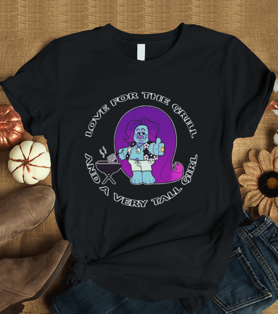 Love For The Grill And A Very Tall Girl Ovisghost BBQ T-Shirt