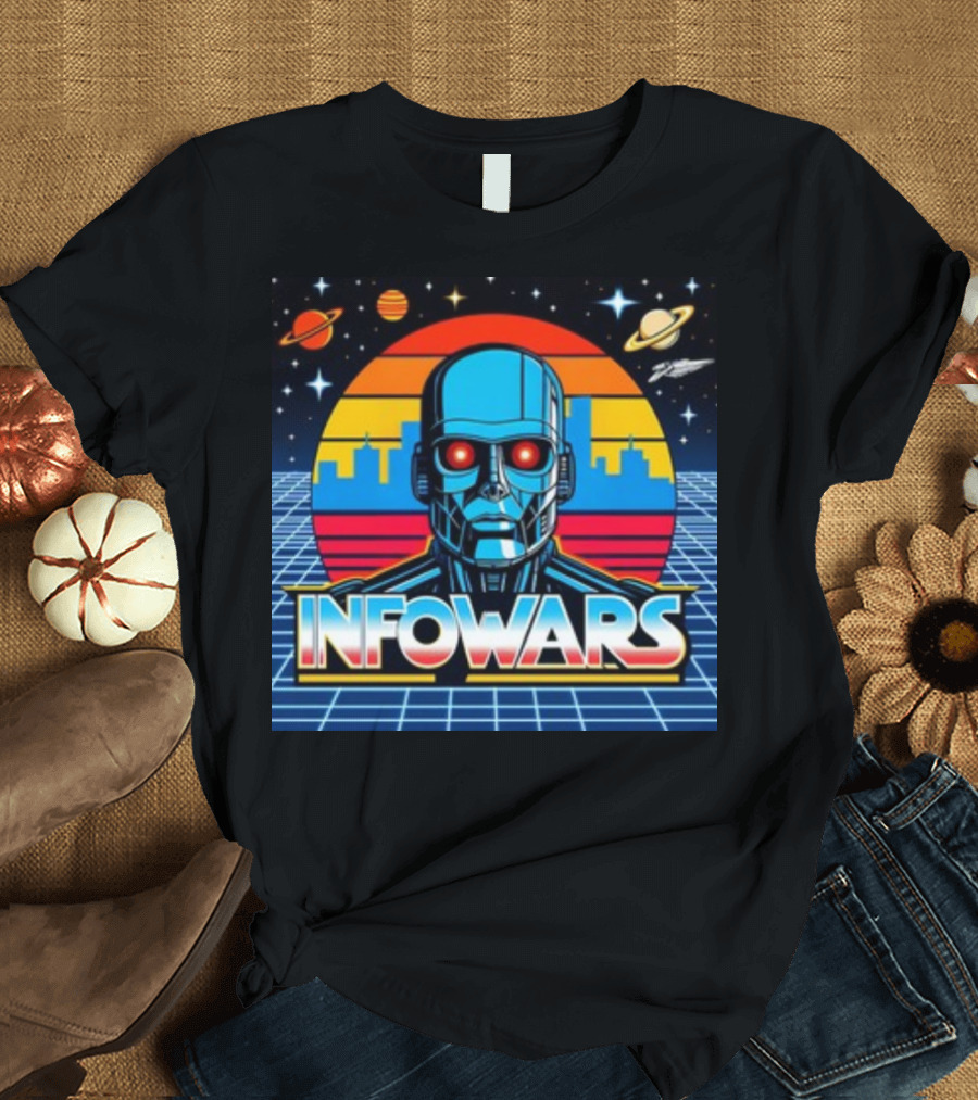 Infowars Skynet Retro Futuristic Robot T-Shirt