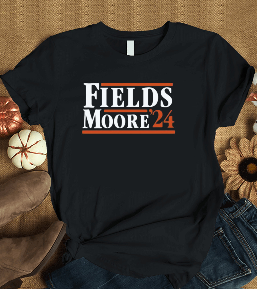 Fields Moore '24 Bold Election Campaign-Style T-Shirt
