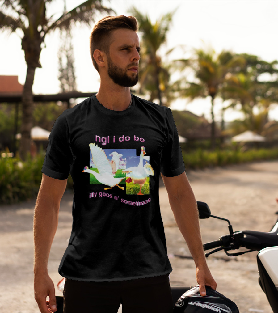 Ngl I Do Be Silly Goosin' Sometimes Goose Humor Fun Playful T-Shirt