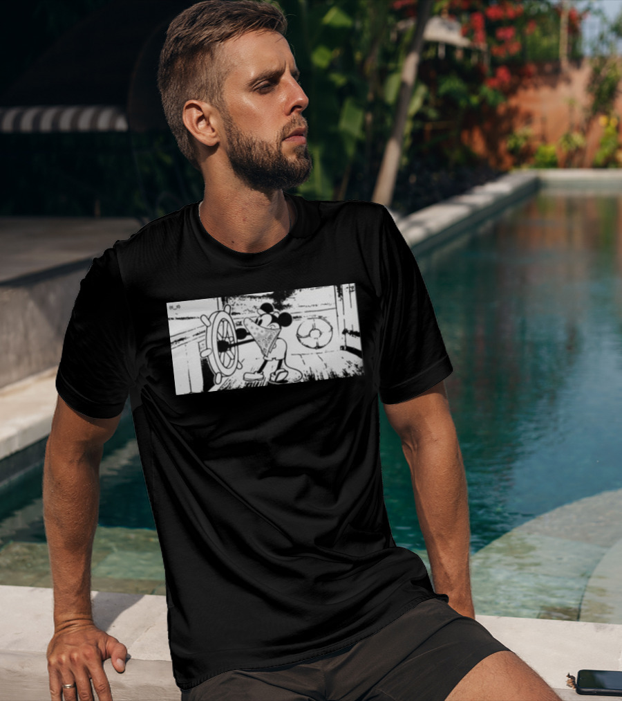 Memeulous Mickey Hood Vintage Steamboat Pizza Sailor T-Shirt