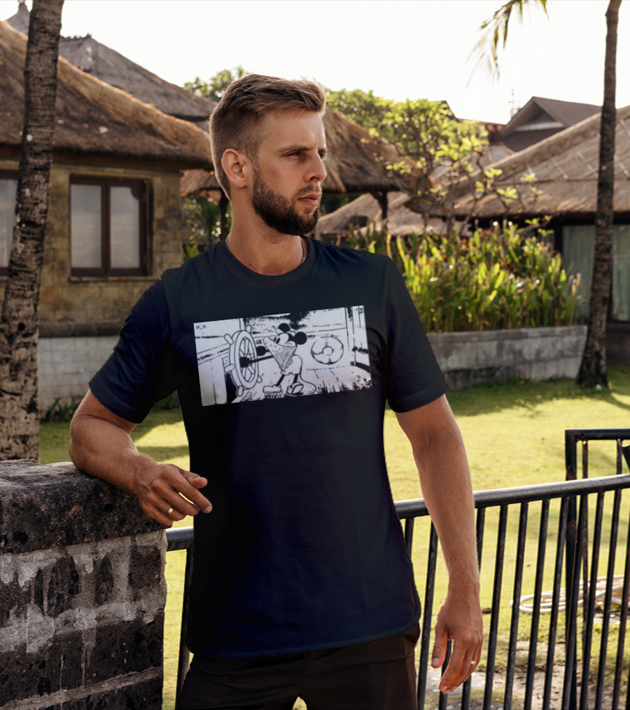 Memeulous Mickey Hood Vintage Steamboat Pizza Sailor T-Shirt