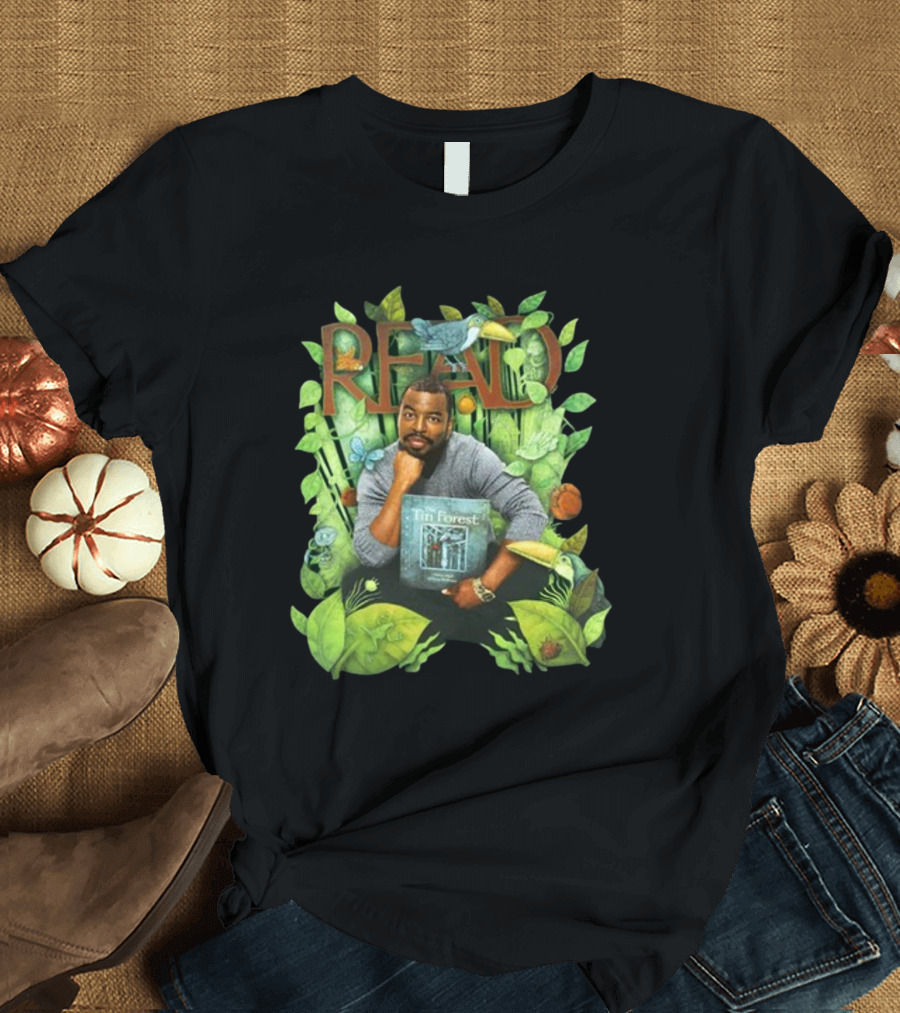 LeVar Burton Read The Tin Forest Surrounded by Lush Greenery and Animals T-Shirt