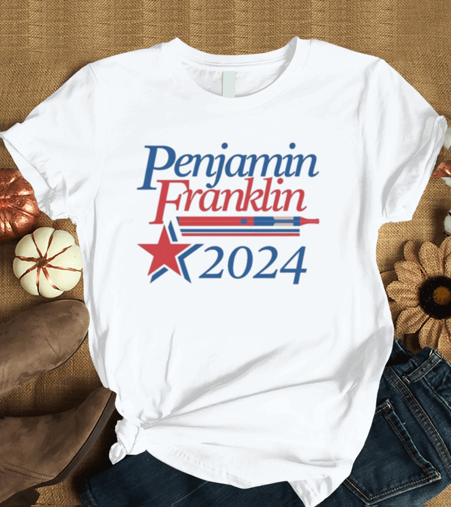Penjamin Franklin 2024 Pen Nib Star and Stripes T-Shirt