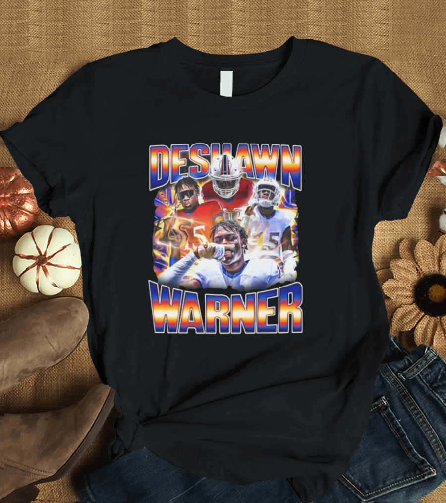 Desawn Warner Football Athletes Action Collage T-Shirt