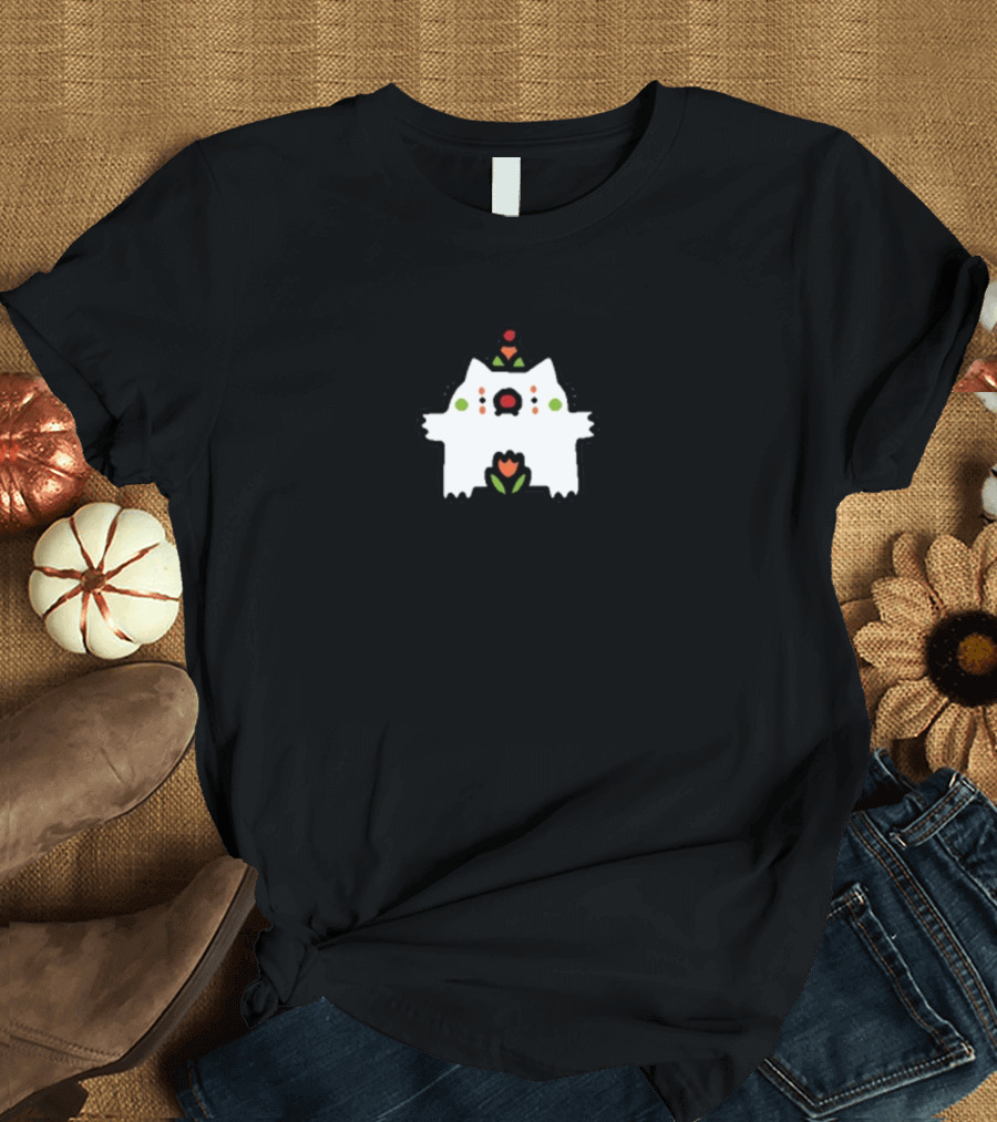Sillynub Bootee Tulip Clown Cat Edition Leon Cute Party Hat Cat with Tulip Accents T-Shirt