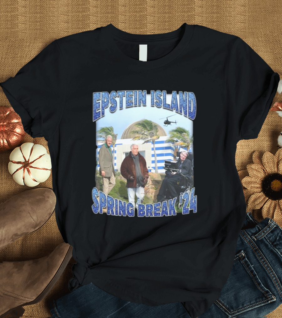 Epstein Island Spring Break '24 Helicopter Scene T-Shirt