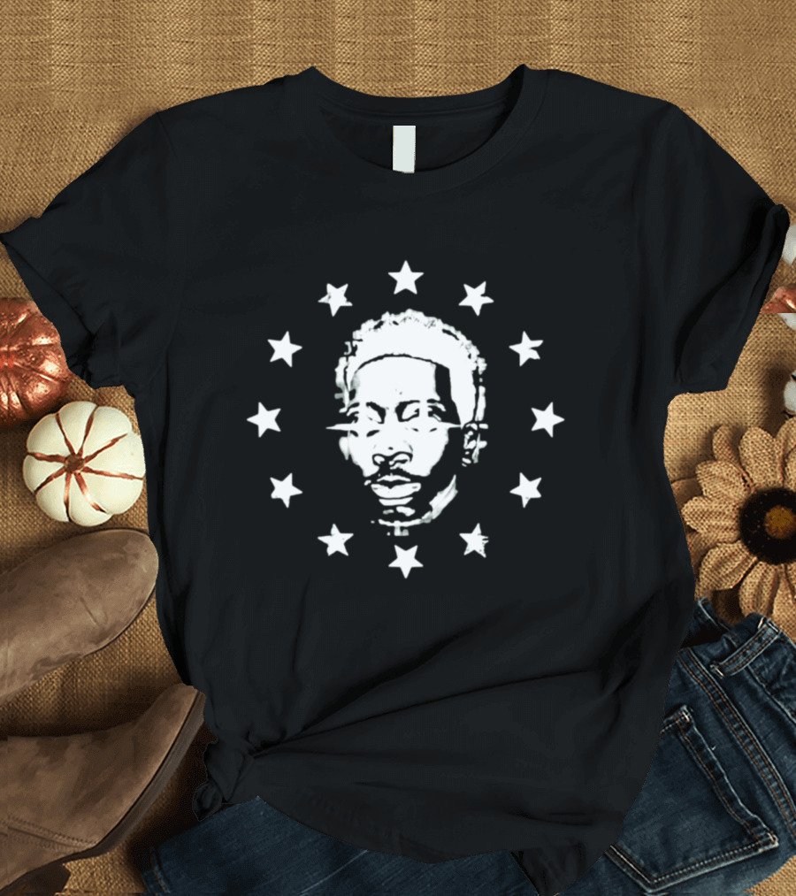 Brett Gray Starborn Face Surrounded by Stars T-Shirt