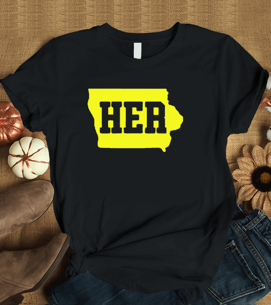 Dave Portnoy Hawkeye HER Caitlin Clark Iowa Map T-Shirt