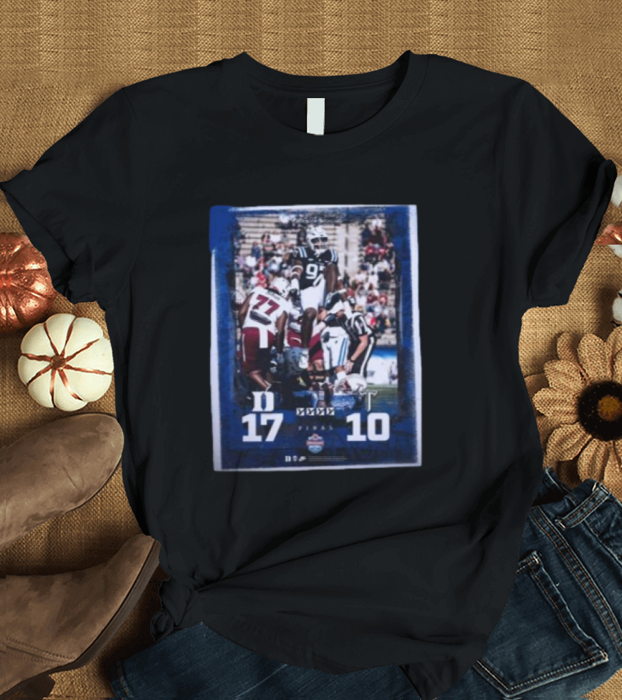 Duke Blue Devils 17-10 Victory Over Troy Trojans NCAA Football Game Final Score T-Shirt