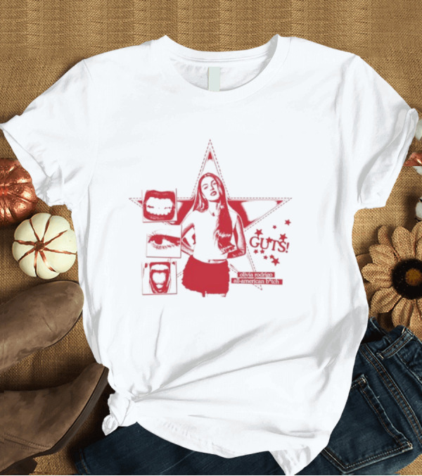 T-Shirt: Guts Olivia Rodrigo All American Bich Star T-Shirt Guts Olivia Rodrigo All American Bich Star T-Shirt