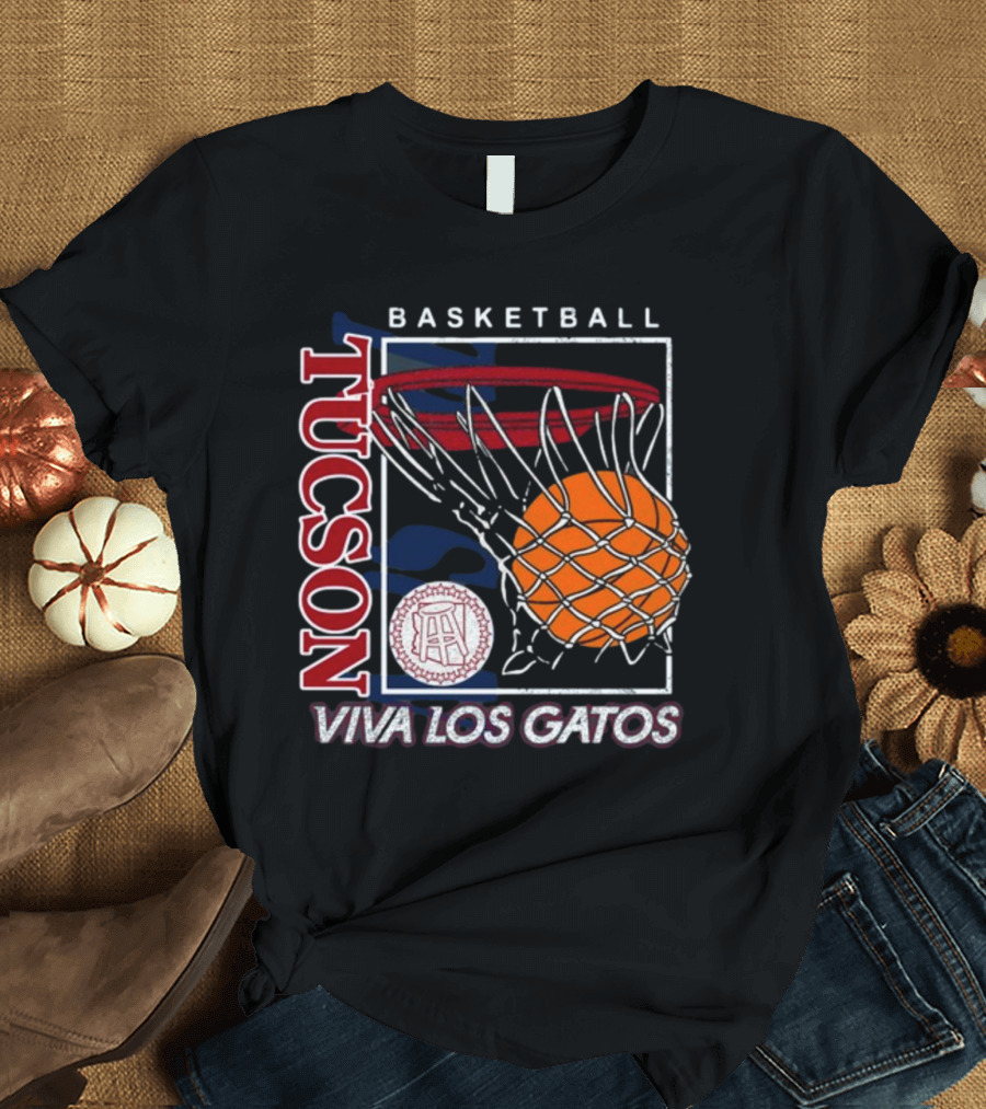 Basketball Tucson Viva Los Gatos Retro Hoop T-Shirt