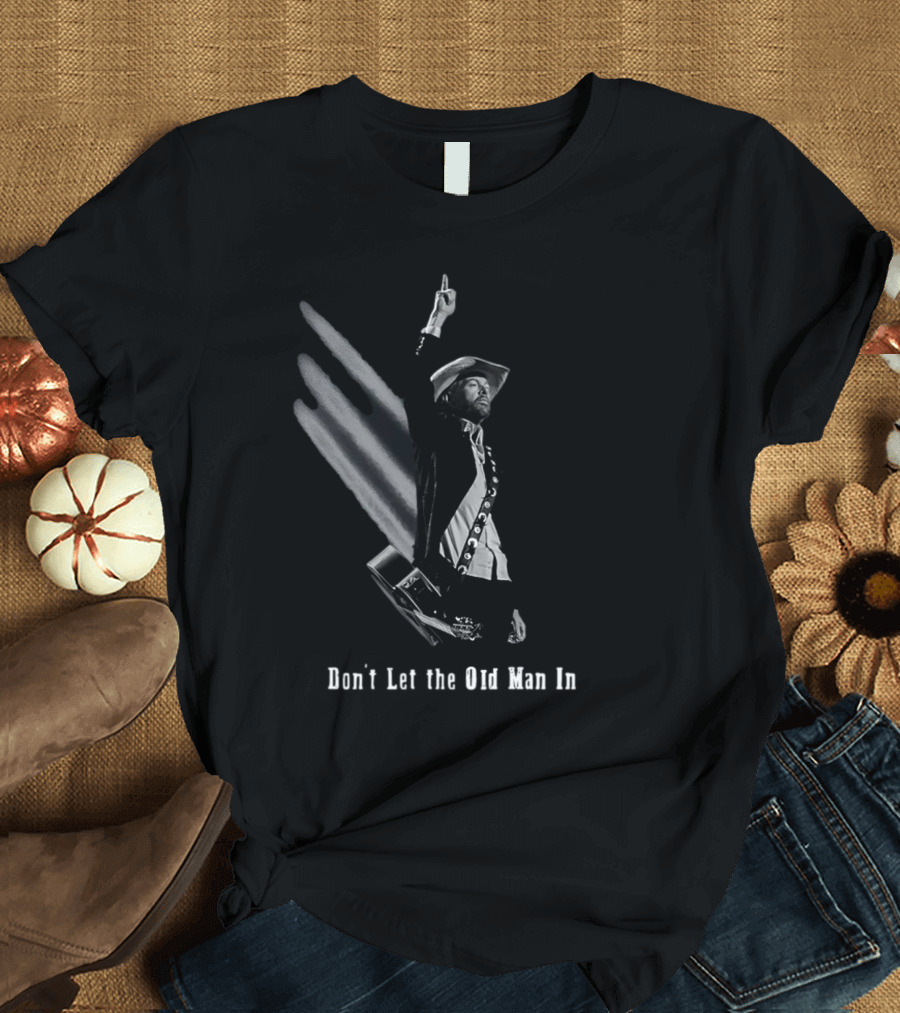 Toby Keith Don’t Let The Old Man In Cowboy Guitar Raised Arm T-Shirt