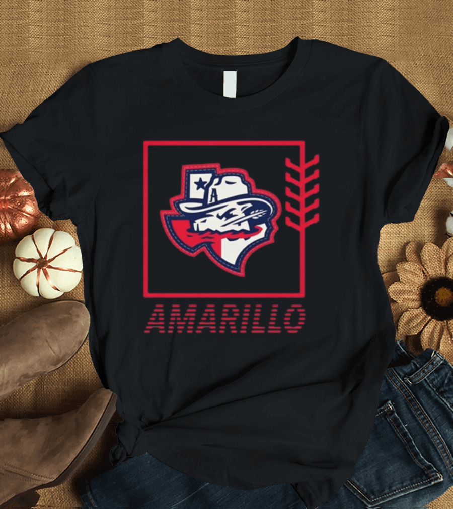 Amarillo Sod Poodles 2024 Texas Outline Cowboy Hat T-Shirt