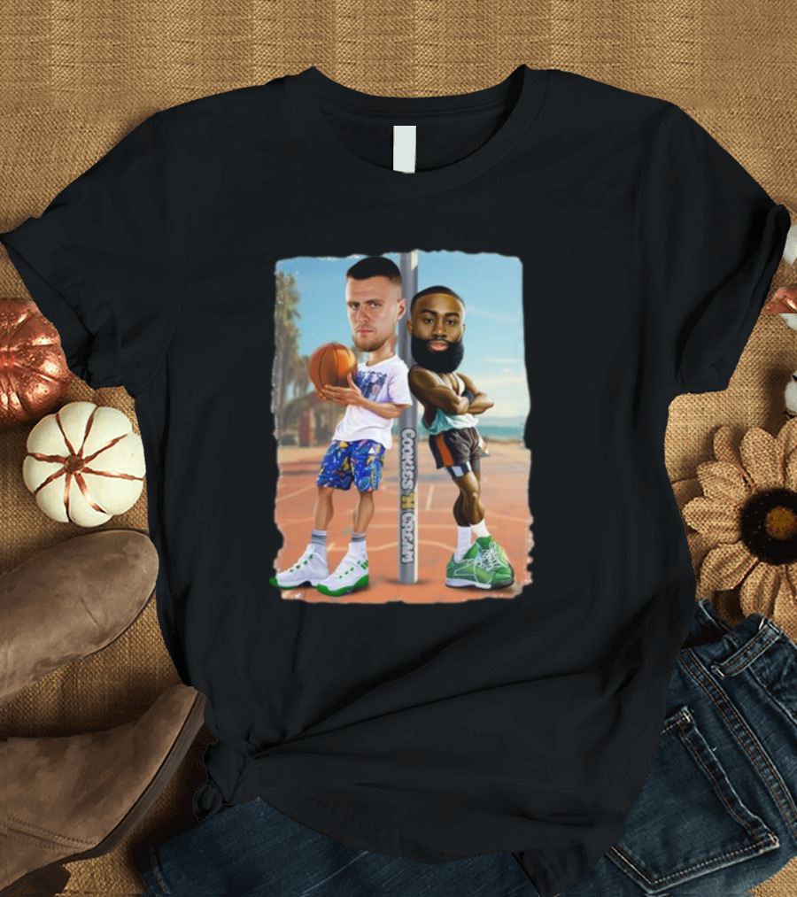 Greenrunsdeep Cookies And Cream Kristaps Porzingis Jaylen Brown Basketball Collaboration T-Shirt