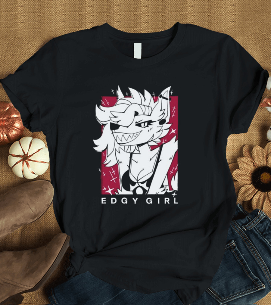 Edgy Girl Doubledog Bitey Puppy Girls T-Shirt