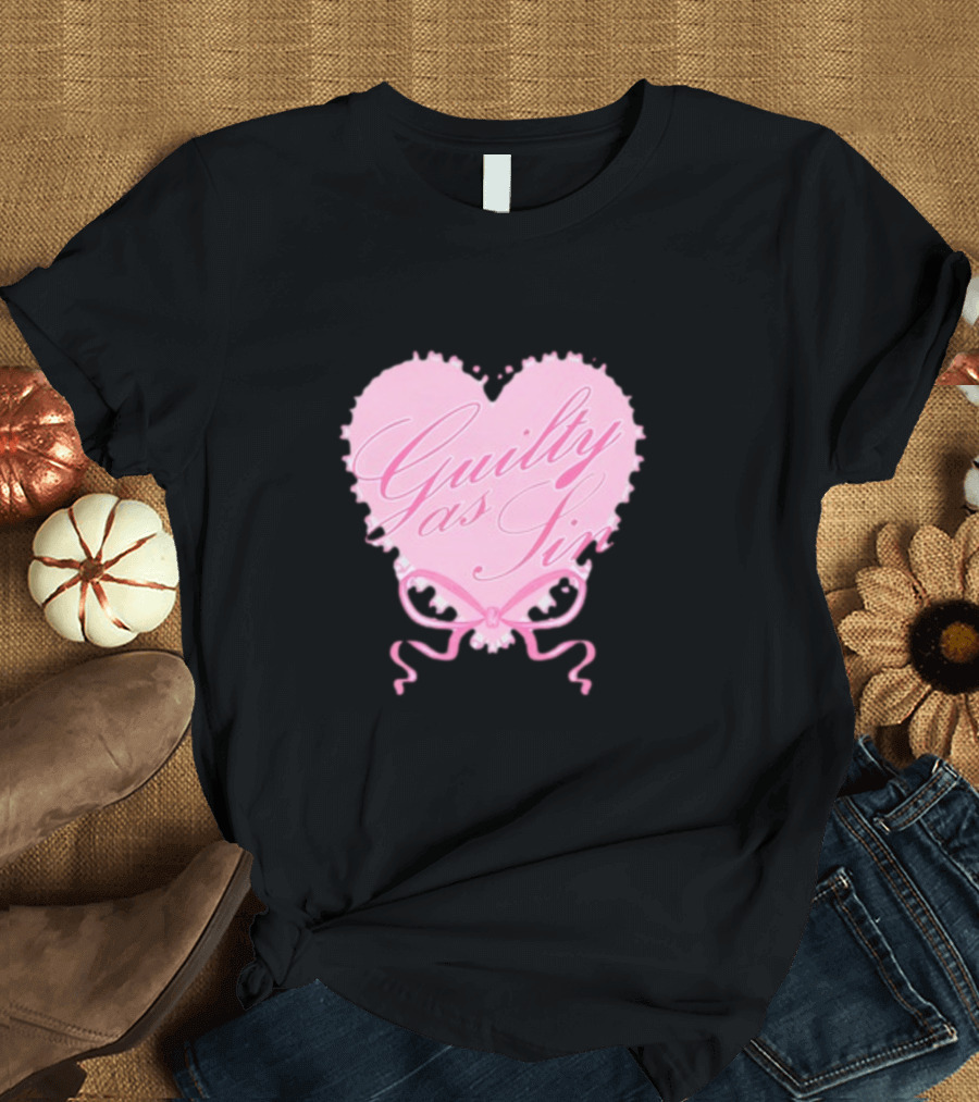 Guilty As Sin Pink Heart T-Shirt