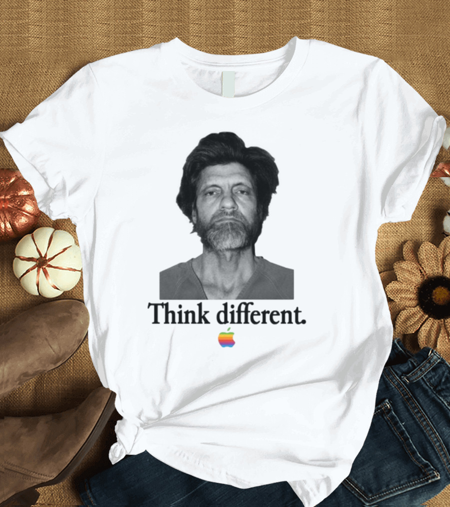 Uncle Ted Think Different Apple Parody with Rainbow T-Shirt