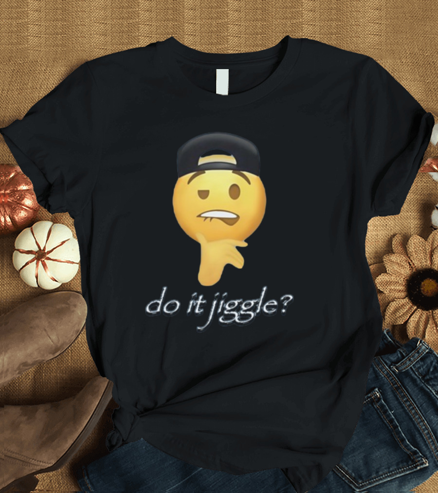 Do It Jiggle Emoji with Backwards Baseball Cap T-Shirt