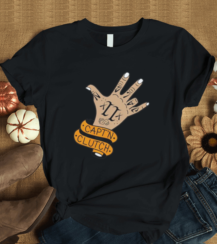 My Business Man Capt'n Clutch Hand Tattoo Numerals Banner T-Shirt
